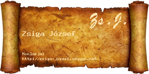 Zsiga József névjegykártya